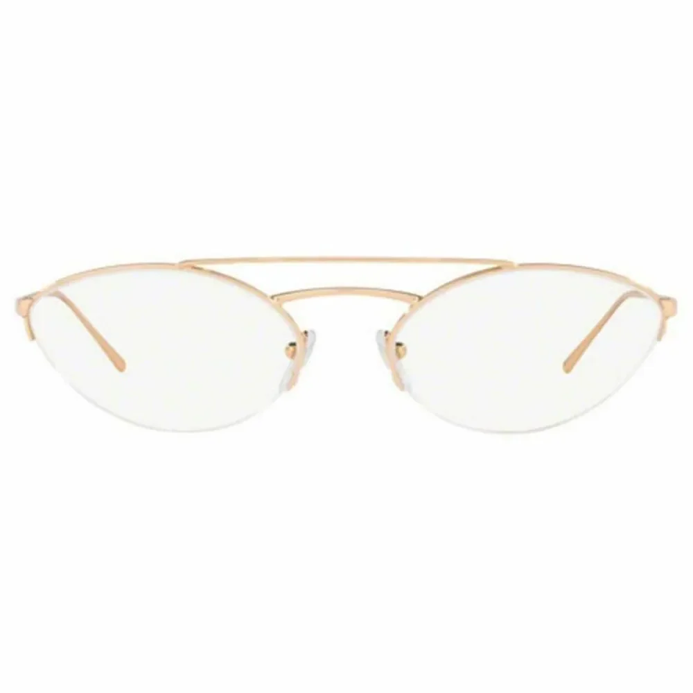 Prada Oval Eyeglasses Pink Gold W/Demo Lens